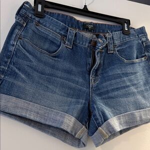 J. Crew Rolled-Hem Denim Shorts in Mid Blue Wash